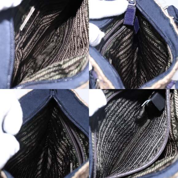 PRADA Hand Bag Tweed Beige Silver - Picture 12 of 13